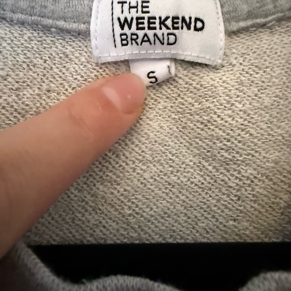 Distressed Gray Sweatshirt | Y2K Grunge Streetwear | The Weekend Brand Small - Picture 4 of 8